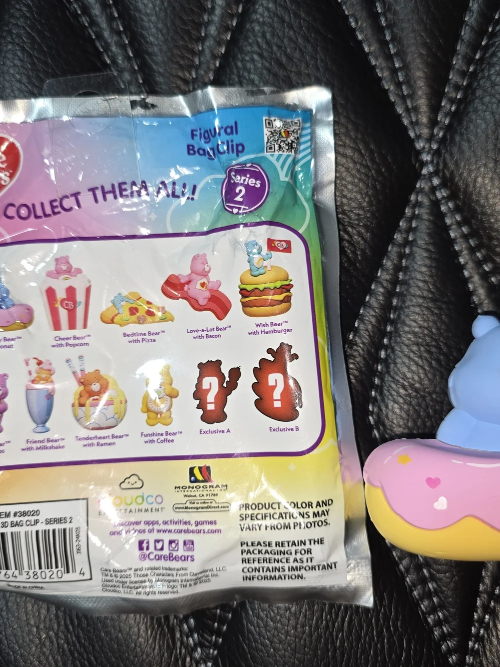 Care Bears Blue Bear on Pink Donut Bag Clip